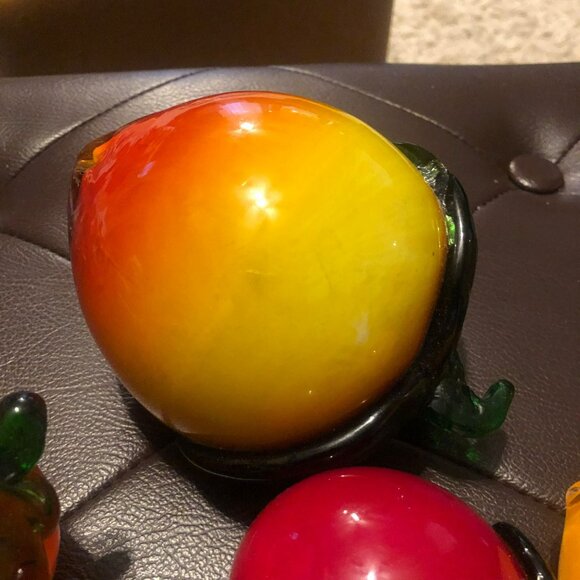 Hand Blown Glass Fruit Set Of 4 Decorative Pieces - Picture 8 of 14